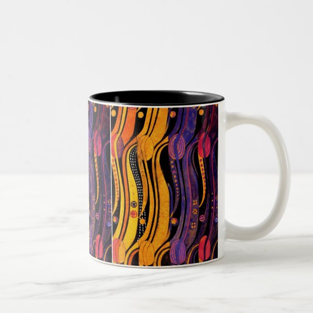 Caneca De Café Em Dois Tons Mackintosh: Design das tulipas (Direita)