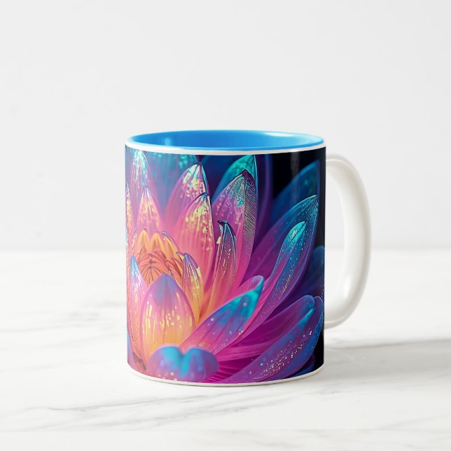 Caneca De Café Em Dois Tons Macro Etéreo Zen (Frente Esquerda)