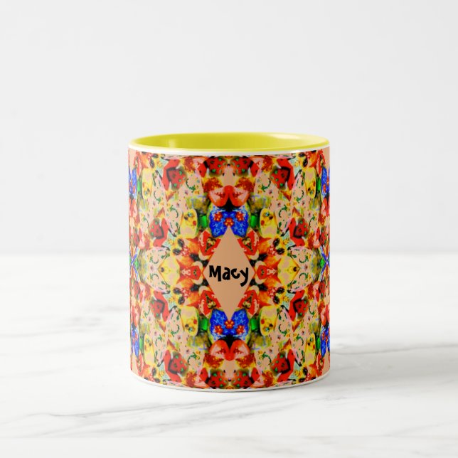 Caneca De Café Em Dois Tons MACY ~ Pão de Natal Personalizado ~ (Centro)