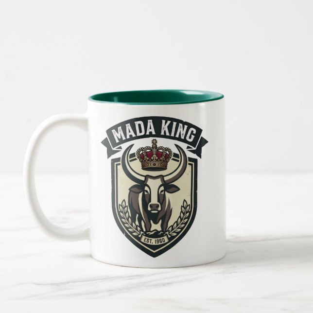 Caneca De Café Em Dois Tons MADA KING | Malagasy Zebu Madagascar (Esquerda)