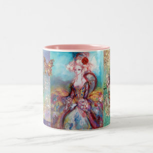 CANECA DE CAFÉ EM DOIS TONS MADAME POMPADOUR / BOTTERFLY EM ESPUMES DOURADOS