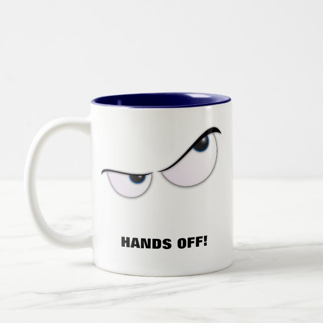 Caneca De Café Em Dois Tons MadEyes, MÃOS FORA! (Esquerda)