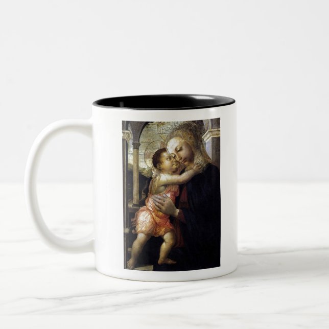 Caneca De Café Em Dois Tons Madonna e Child - Botticelli - c1500 (Esquerda)