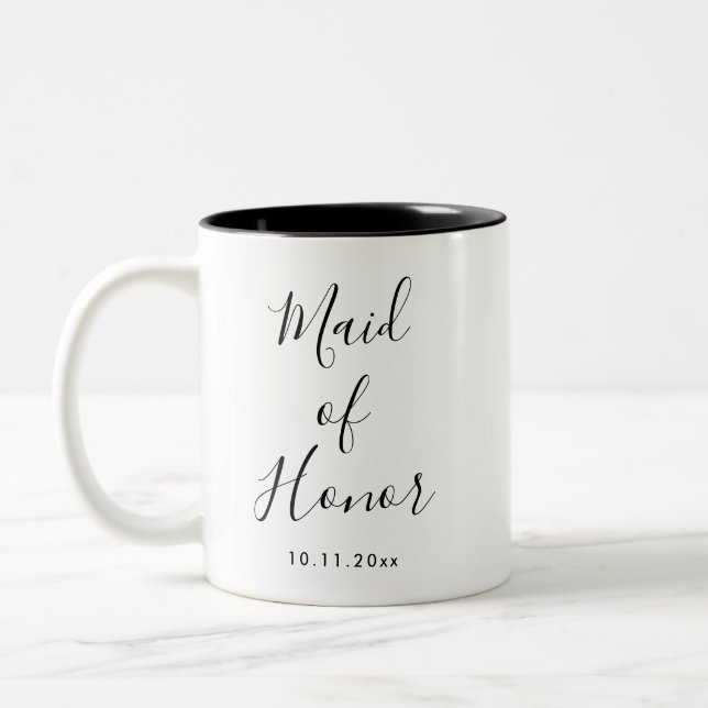 Caneca De Café Em Dois Tons Madrinha de casamento elegante (Esquerda)