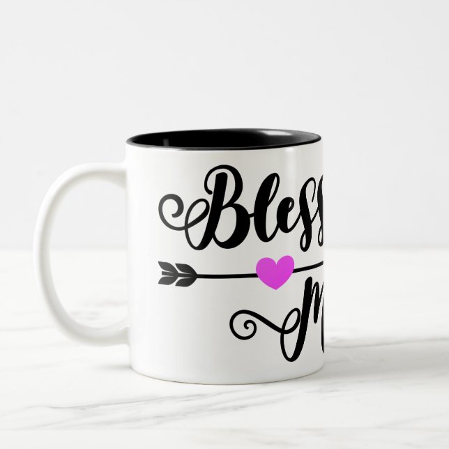 Caneca De Café Em Dois Tons Mãe abençoada (Esquerda)