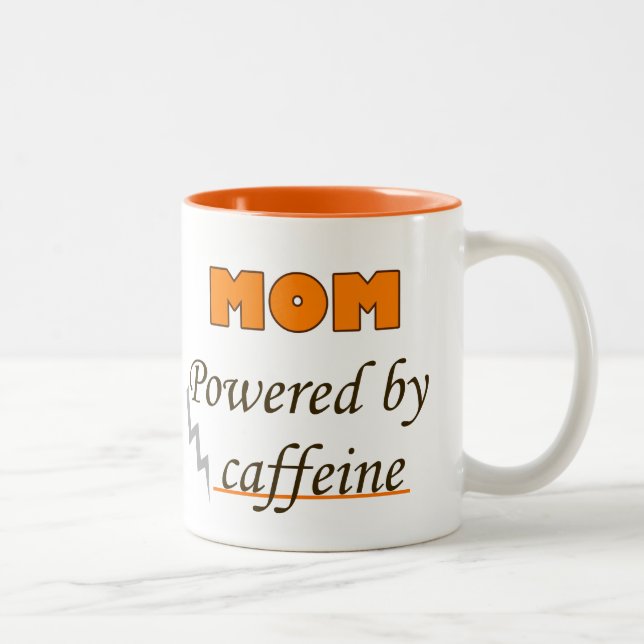 Caneca De Café Em Dois Tons mãe alimentada por cafeína (Direita)