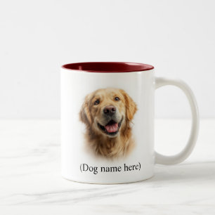 Caneca De Café Em Dois Tons Mãe Cachorro Retriever Dourado Amor