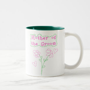 Caneca De Café Em Dois Tons Mãe cor-de-rosa das flores do noivo