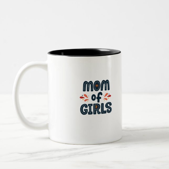 Caneca De Café Em Dois Tons Mãe das Meninas (Esquerda)
