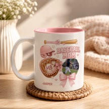 Mãe de Beisebol Foto Rosa Coquette Esportes