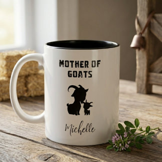 Caneca De Café Em Dois Tons Mãe De Cabras Fazendeiro Engraçado Amante De Anima
