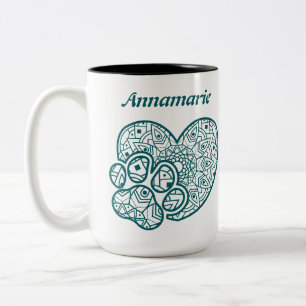 Caneca De Café Em Dois Tons Mãe de Cachorro Personalizada Nome Personalizado M