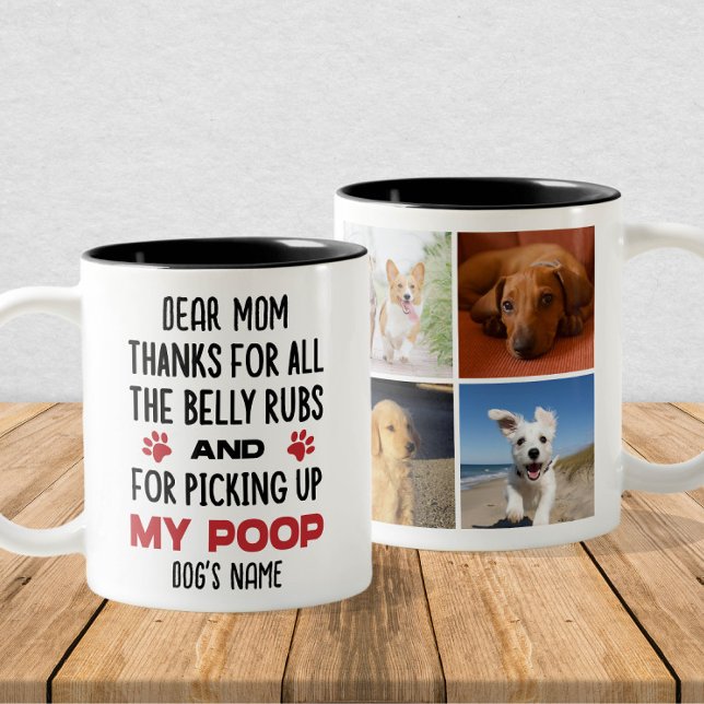 Caneca De Café Em Dois Tons Mãe de Cachorro - Presente Personalizado Engraçado (Criador carregado)