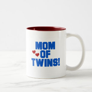 Caneca De Café Em Dois Tons Mãe de Camisetas de texto e presentes de Twins Azu