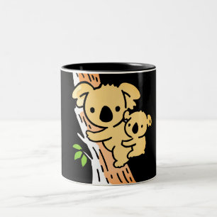 Caneca De Café Em Dois Tons Mãe de família bonita Koala Ursa com bebê