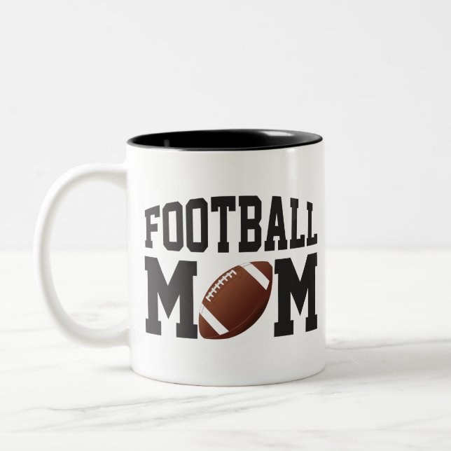 Caneca De Café Em Dois Tons Mãe de futebol divertida (Esquerda)