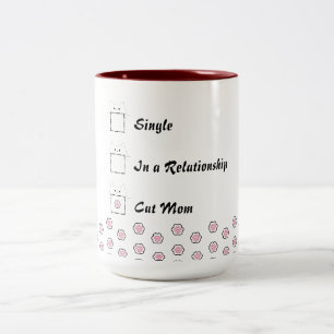 Caneca De Café Em Dois Tons Mãe de Gato Gato Fofo Pata Branca & Rosa