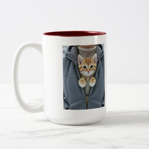 Caneca De Café Em Dois Tons Mãe de Gato Perfeita, Por Favor Não Toque 