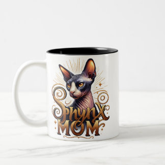Caneca De Café Em Dois Tons Mãe de Gato Sphynx