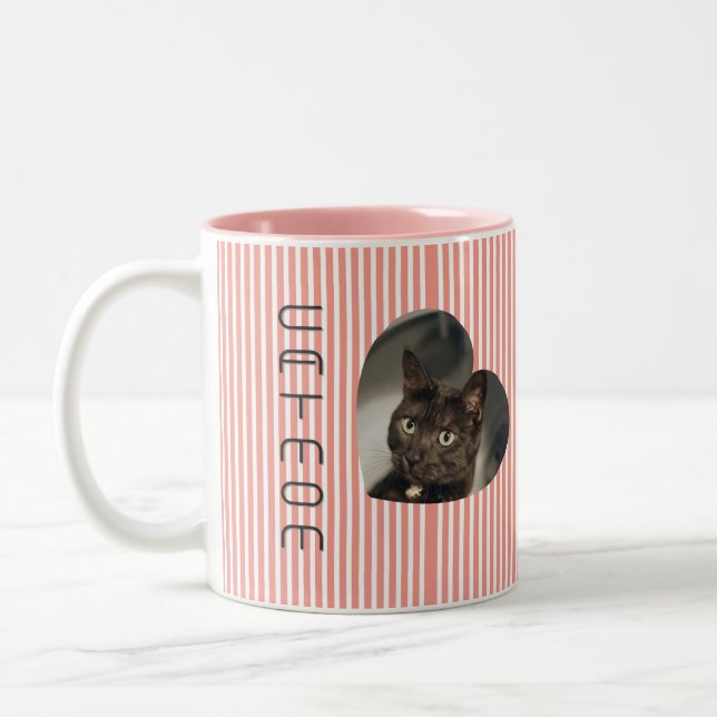 Caneca De Café Em Dois Tons Mãe de gatos 2 foto Mug (Esquerda)