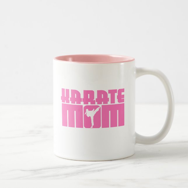 Caneca De Café Em Dois Tons Mãe de Karate (Direita)