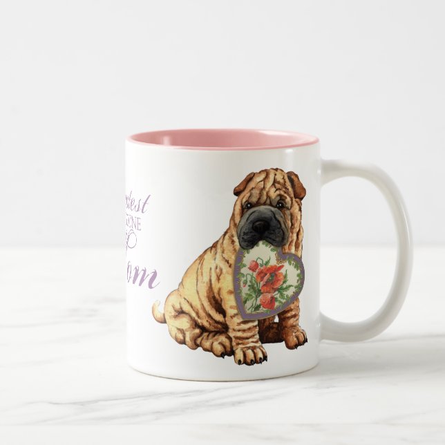 Caneca De Café Em Dois Tons Mãe do Coração Shar-Pei (Direita)