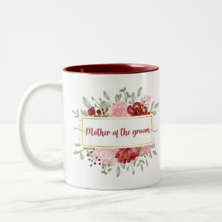 Caneca De Café Em Dois Tons Mãe do Groom Gift Elegant Watercolor Floral