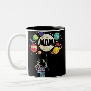 Caneca De Café Em Dois Tons Mãe do Menino de Aniversário Astronauta Espacial 1