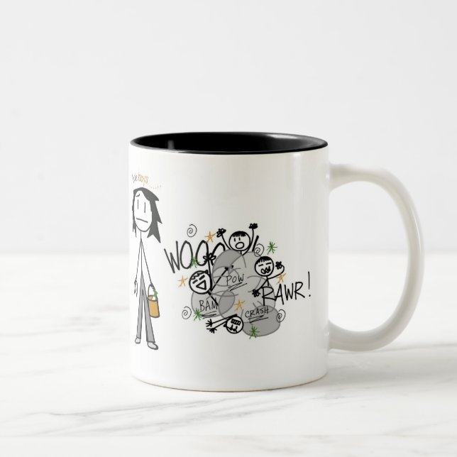 Caneca De Café Em Dois Tons Mãe dos meninos (Direita)