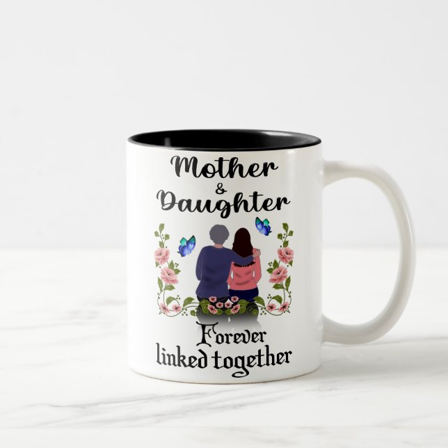 CANECA DE CAFÉ EM DOIS TONS MÃE E FILHA PARA SEMPRE LIGADAS (Direita)