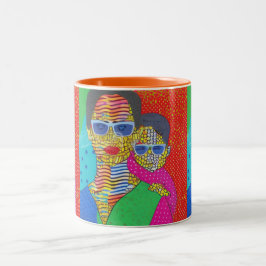 Caneca De Café Em Dois Tons Mãe e Filho