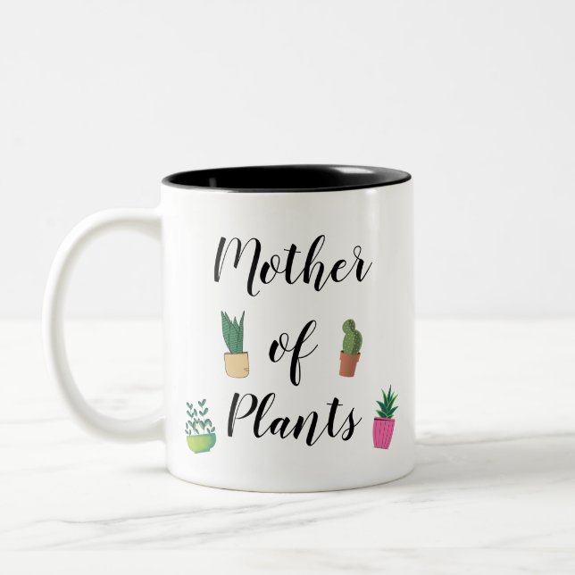 Caneca De Café Em Dois Tons Mãe Engraçada das Plantas Lady Gardener (Esquerda)