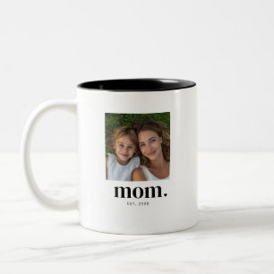 Caneca De Café Em Dois Tons Mãe Estabeleceu Moderno Preto 2 Foto 