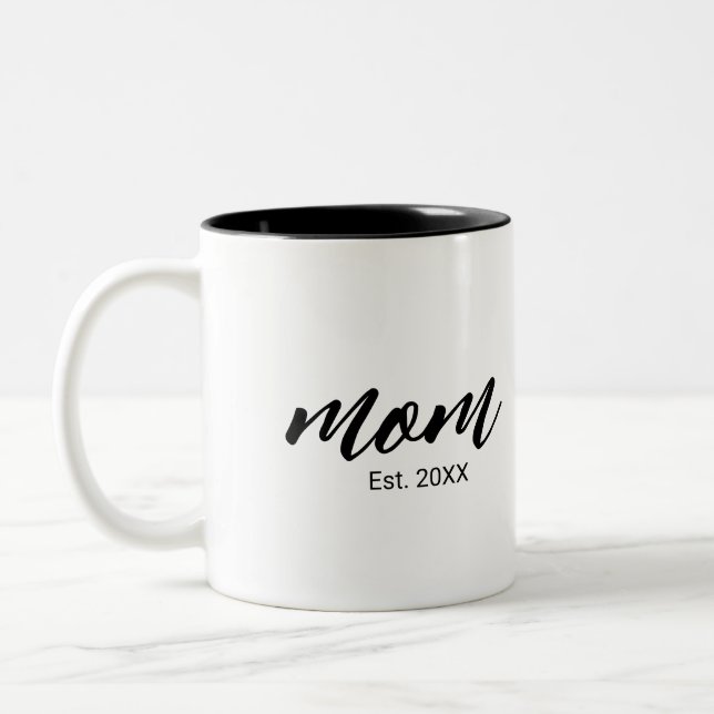 Caneca De Café Em Dois Tons Mãe Estabeleceu Novo Presente de Roteiro de Mãe (Esquerda)