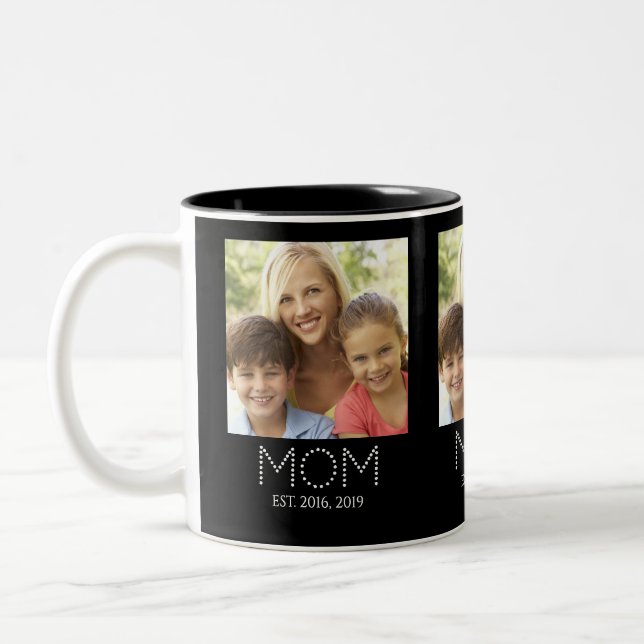 Caneca De Café Em Dois Tons Mãe Estabelecida Foto (Esquerda)
