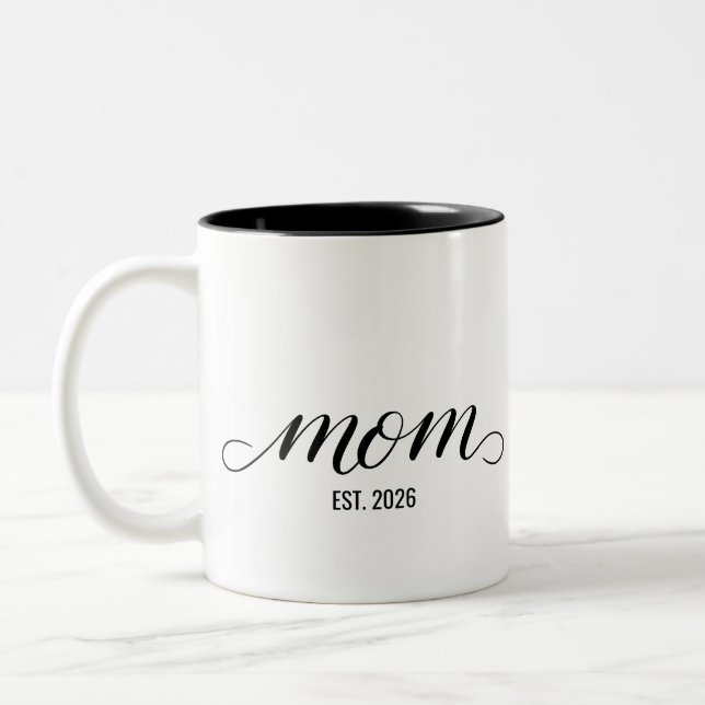 Caneca De Café Em Dois Tons Mãe Estabelecida Novo Presente de Mãe (Esquerda)