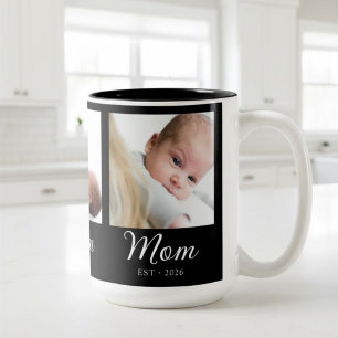 Caneca De Café Em Dois Tons Mãe Estabelecida Roteiro Preto 3 Foto 