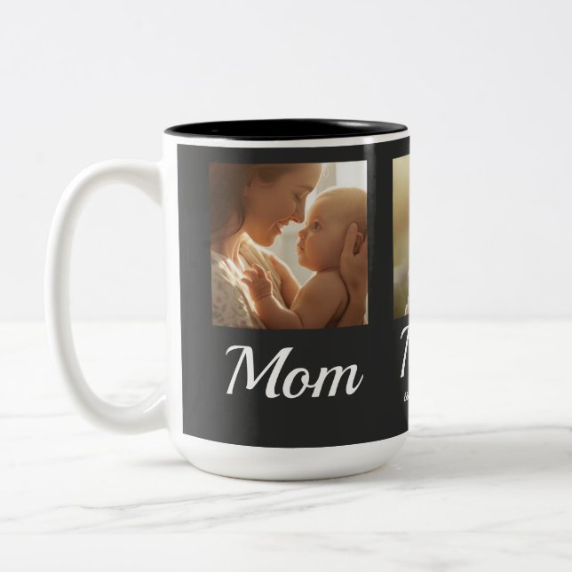Caneca De Café Em Dois Tons Mãe Estabelecida Roteiro Preto 3 Foto (Esquerda)