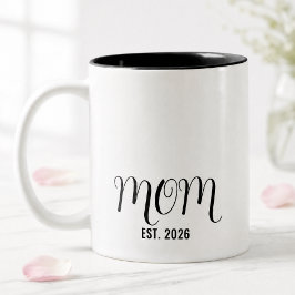 Caneca De Café Em Dois Tons Mãe Estabelecida Roteiro Preto Novo Presente de Mã