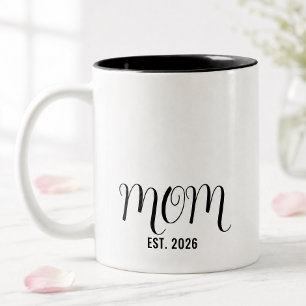 Caneca De Café Em Dois Tons Mãe Estabelecida Roteiro Preto Novo Presente de Mã
