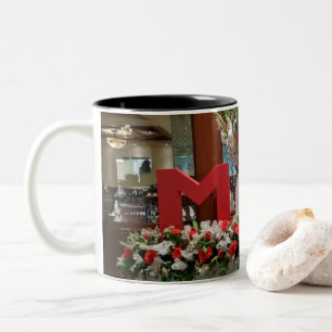Caneca De Café Em Dois Tons "Mãe, Eu Te Amo" - Um Feliz Homenagem Floral
