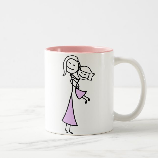 Caneca De Café Em Dois Tons Mãe & filha amadas (Direita)