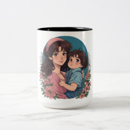 Caneca De Café Em Dois Tons mãe&filho