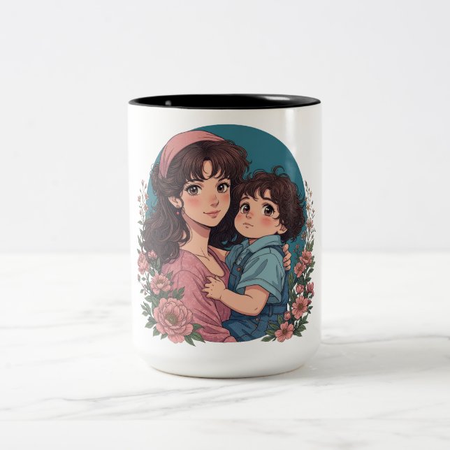 Caneca De Café Em Dois Tons mãe&filho  (Centro)