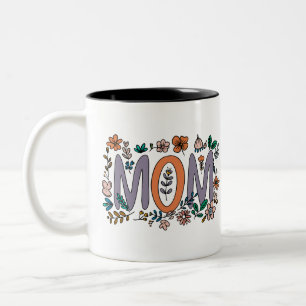 Caneca De Café Em Dois Tons Mãe Floral Mug