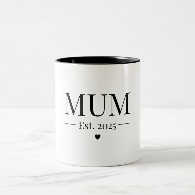 Caneca De Café Em Dois Tons Mãe Fundada em 2025 (Centro)