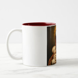 Caneca De Café Em Dois Tons Mãe Mary e Bebê Jesus Café Mug