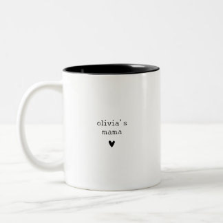Caneca De Café Em Dois Tons Mãe Minimalista Moderna Nome da Criança