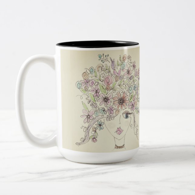 Caneca De Café Em Dois Tons Mãe Natureza Café Mug (Esquerda)
