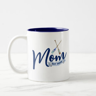 Caneca De Café Em Dois Tons Mãe Náutica Estabelecida Azul Marinho